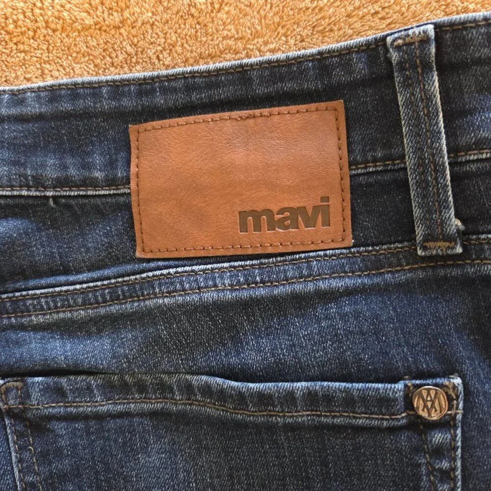 Mavi Zach Straight Leg Denim Jeans Mens 33x30 Dark Blue Wash Stretch Egypt Made - Picture 6 of 11